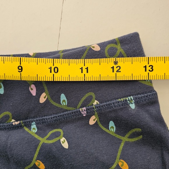 NWT Pact XS Navy Christmas Lights Pajama Set Organic Cotton Holiday Print Cozy - Picture 8 of 11